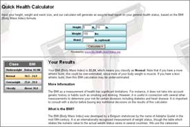 Quick Health Calculator Screenshot